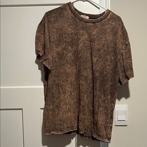 Zenana Outfitters Tan Acid Wash Tee